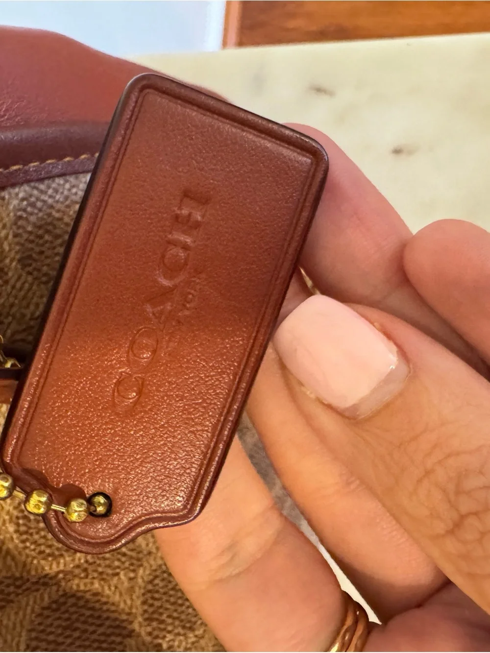 COACH Lori Leather/Canvas Logo Shoulder Bag.